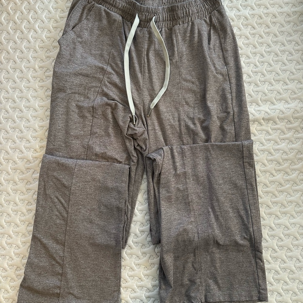 Gray Lounge Pants with Drawstring